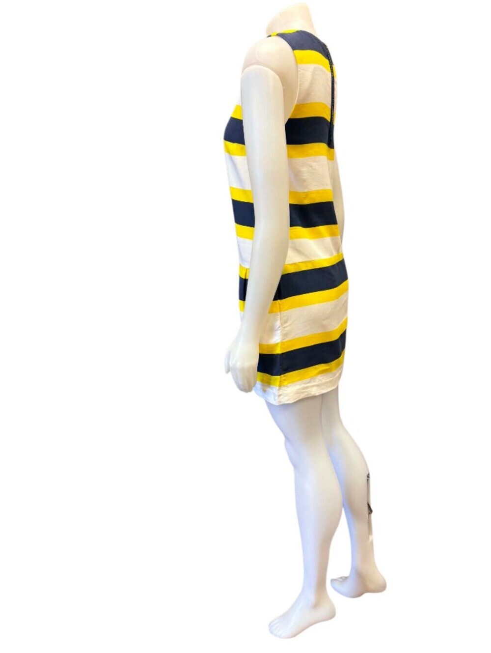 Lacoste Striped Mini Dress EUC Sleeveless Mini Blue Yellow White Size 36 - Picture 3 of 7